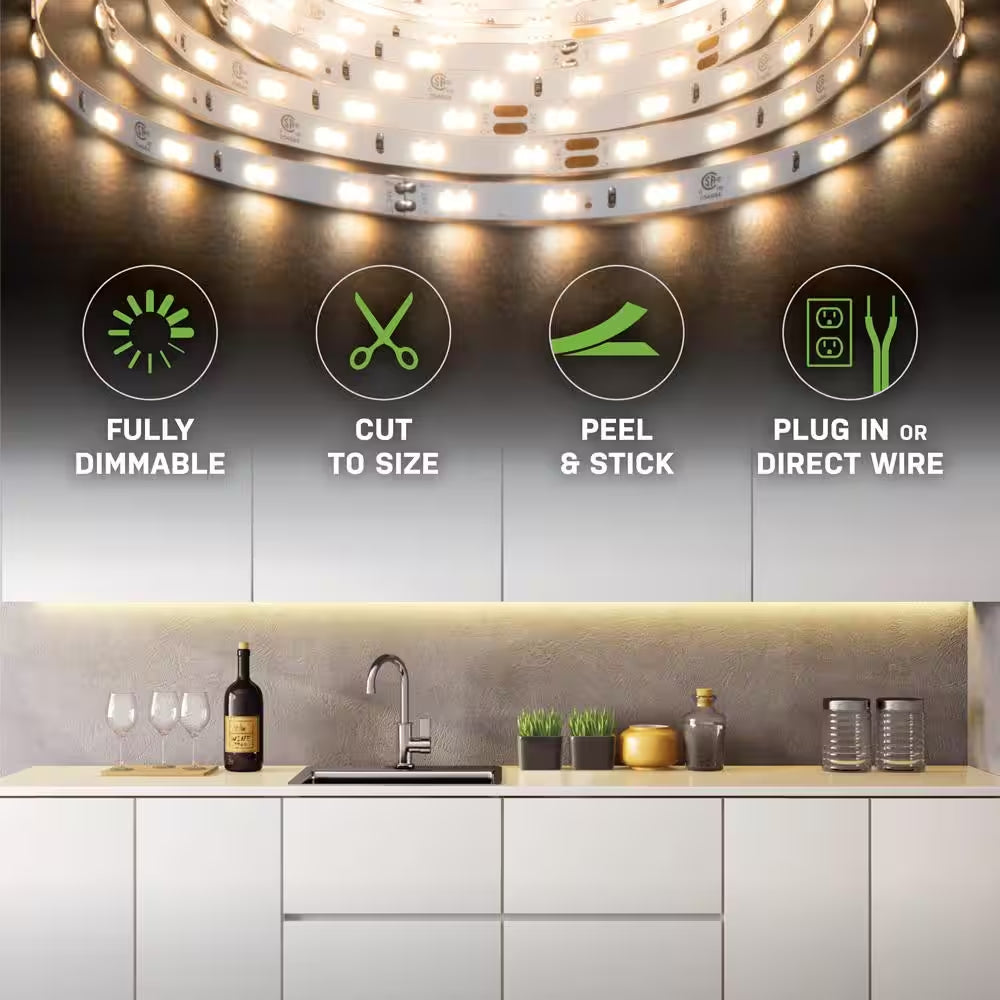 16 Ft. LED Tunable White Tape Light Kit- under Cabinet Light