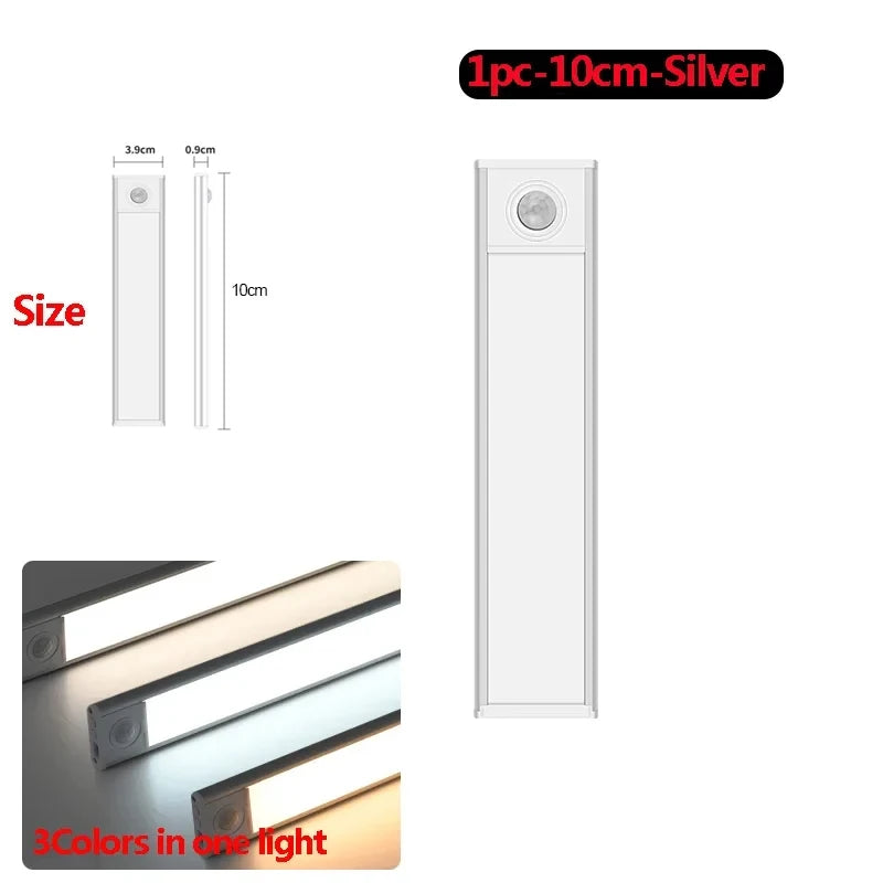 LED under Cabinet Lights Motion Sensor Led Lamp Wireless Rechargeable Night Light for Bedroom Kitchen Cabinet Indoor Lighting
