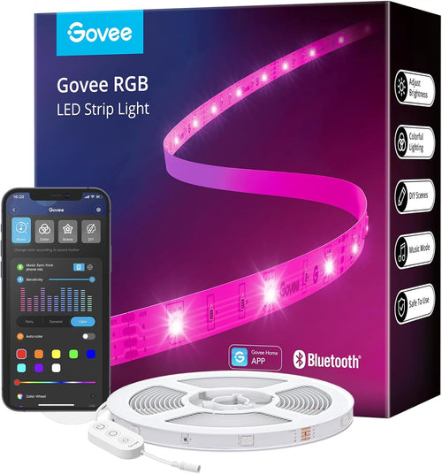 100Ft LED Strip Lights, Bluetooth RGB LED Lights with App Control, 64 Scenes and Music Sync LED Strip Lighting for Bedroom, Living Room, Kitchen, Party, ETL Listed Adapter