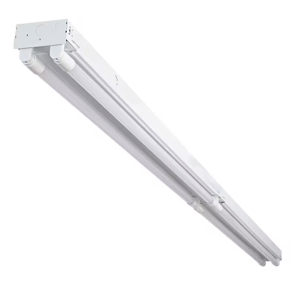 96 In. 7200 Lumen T8 LED Tube Non-Dimming White Strip Light 5000K, 4-Tubes Included