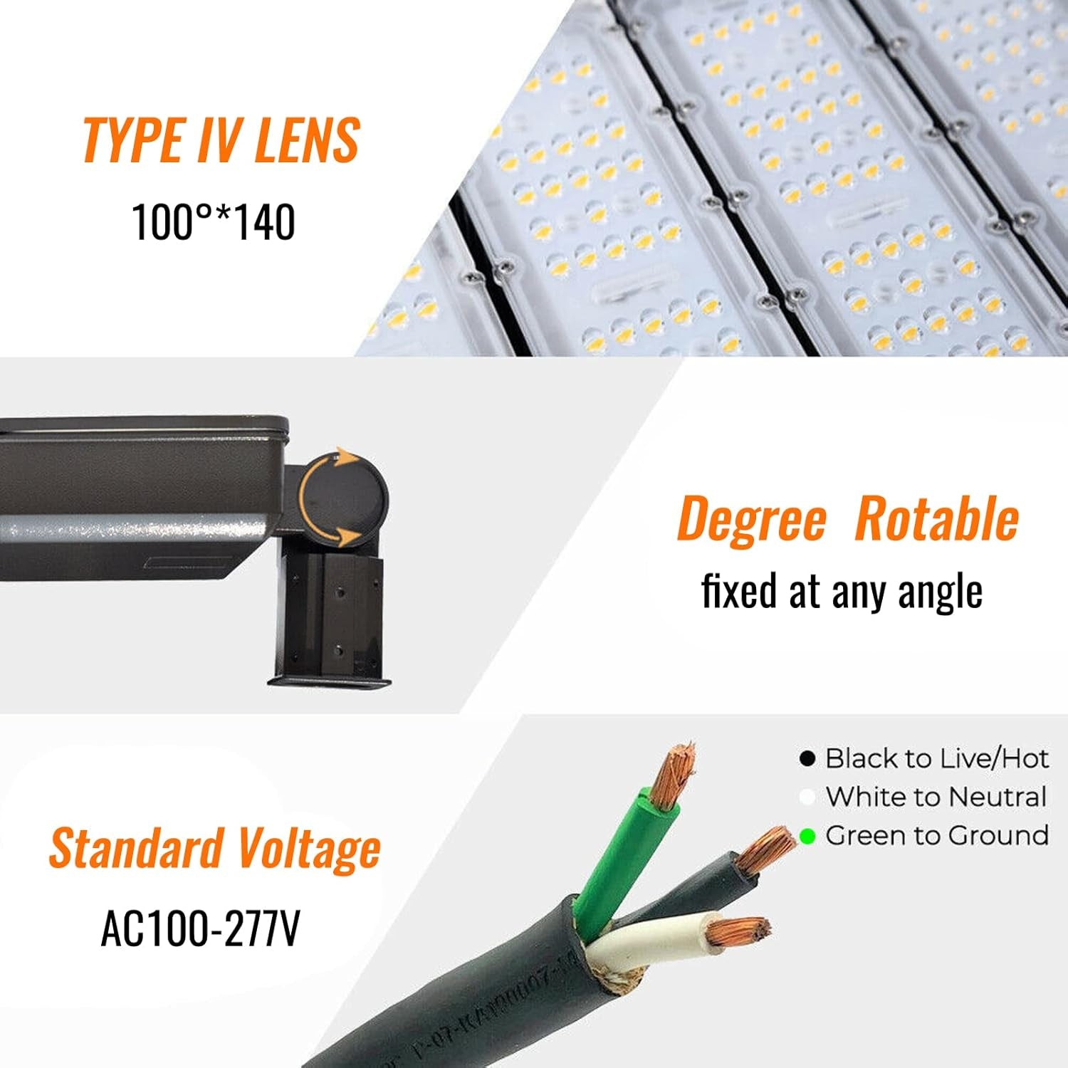 LED Parking Lot Lights 300W - LED Shoexbox Area Light 39000LM, Outdoor Commercial LED Street Pole Light 5000K Daylight for Yard Court