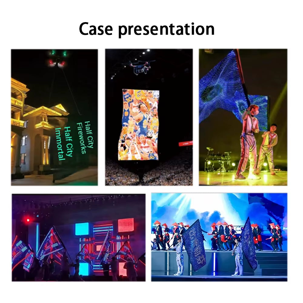 Customized Outdoor Activity Portable Advertising Drone LED Flying Display Screen LED Magic Carpet Screen LED Textile Screen