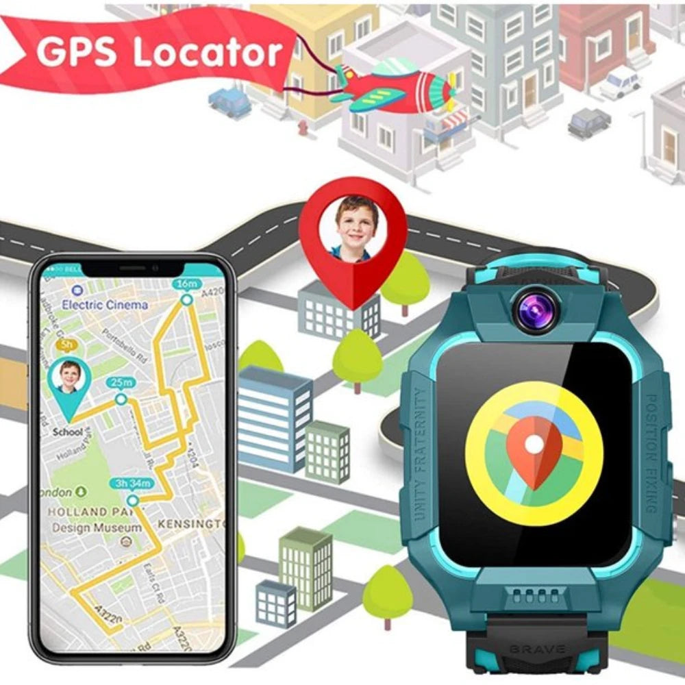 Kids Smart Watche GPS Video Call SOS IP67 Waterproof Children Smartwatch Camera Monitor Tracker Location Watch for Boys Girls