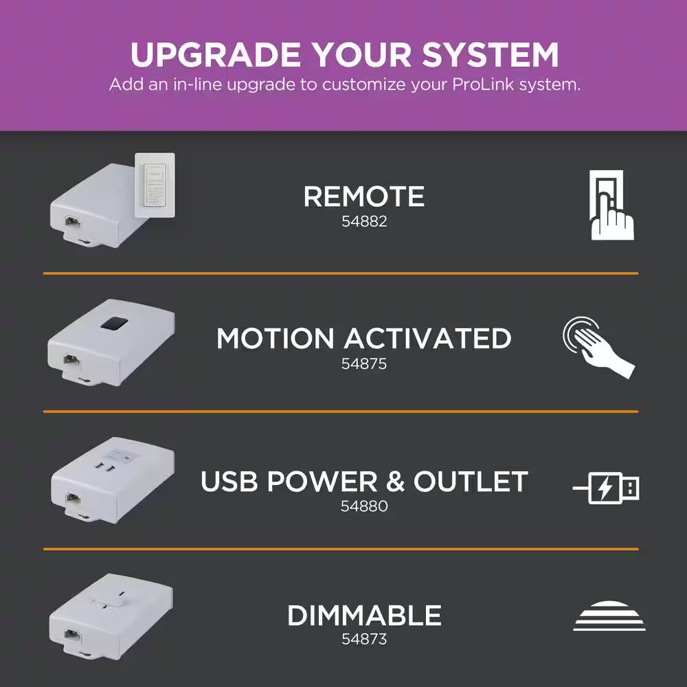Prolink Hardwired 12 In. LED White under Cabinet Light, Linkable, 3 Color Temperature Options