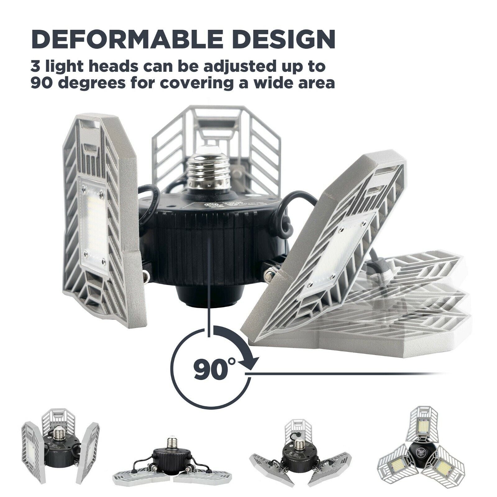 Three Led Garage Light-Led Adjustable Light-Basement Led Light Very Bright