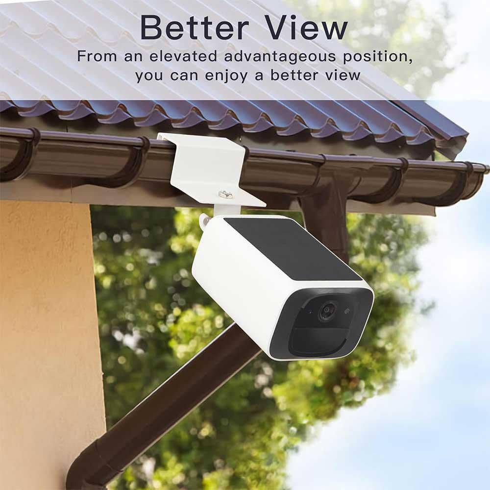 2-Pack Adjustable Gutter Mount for Security Cameras, 360° Rotation, No Drilling Required