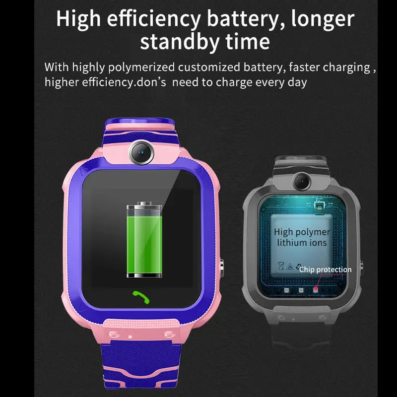 Children Smart Watch SOS Phone Watch Q12 Smartwatch Camera with Sim Card Waterproof IP67 Kids Gift for IOS Android