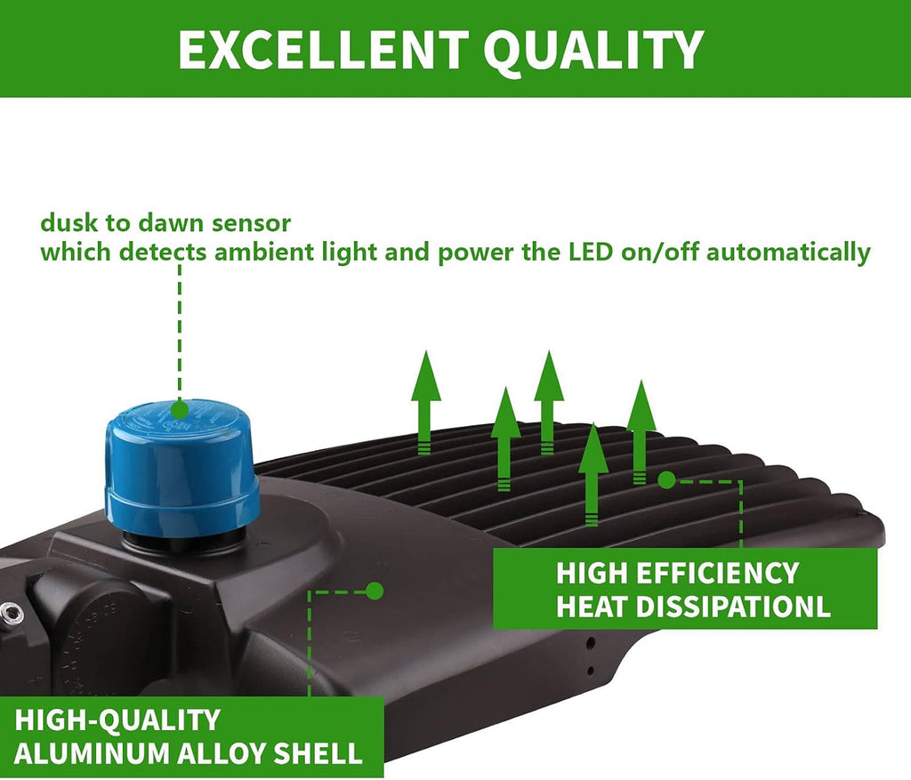150W LED Parking Lot Light, 450W MH Equiv. 21000LM LED Shoebox Pole Lights 5000K Cool White, Slip Fitter Mount Commercial Area Lights for Street, Parking Lot, 100-277V AC UL&DLC Certified