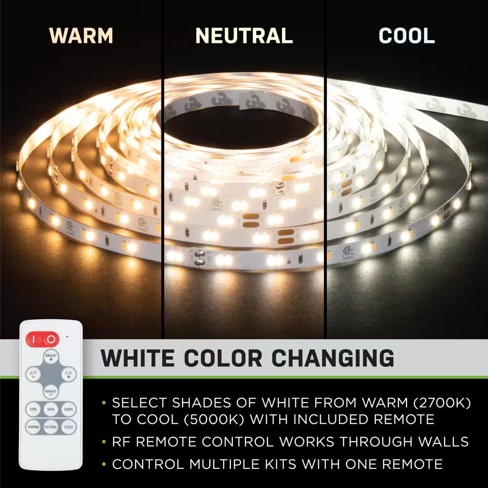16 Ft. LED Tunable White Tape Light Kit- under Cabinet Light