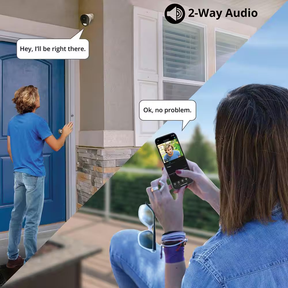 2K Plug-In Indoor/Outdoor Wireless Spotlight Security Cameras (2-Pack)