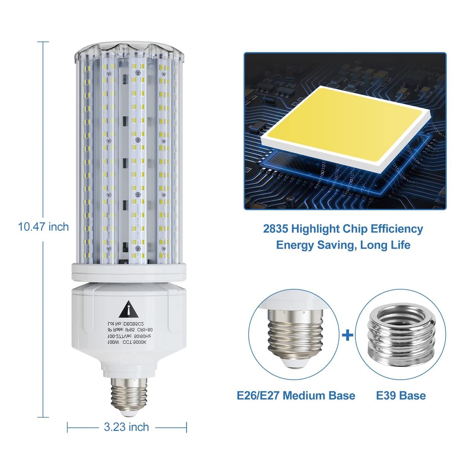 LED Corn Light Bulb 100W Super Bright 15000Lm 5000K E26 /E39 Led Corn Bulb, 1...