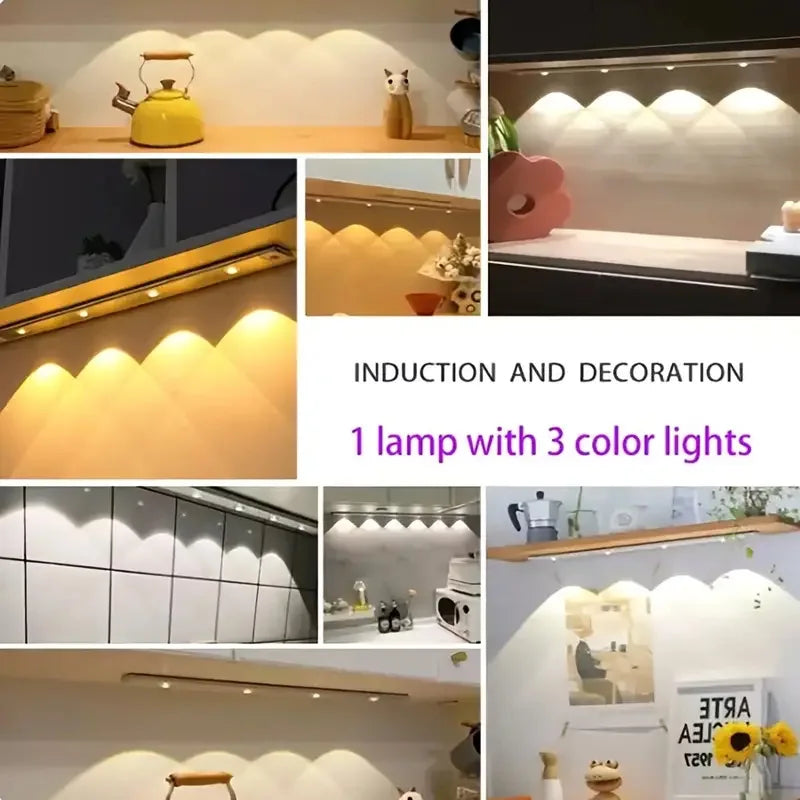 LED Cabinet Light USB Rechargeable Motion Sensor Led Lamp for Kitchen Wardrobe Cabinet Lighting Taircase Backlight Night Light