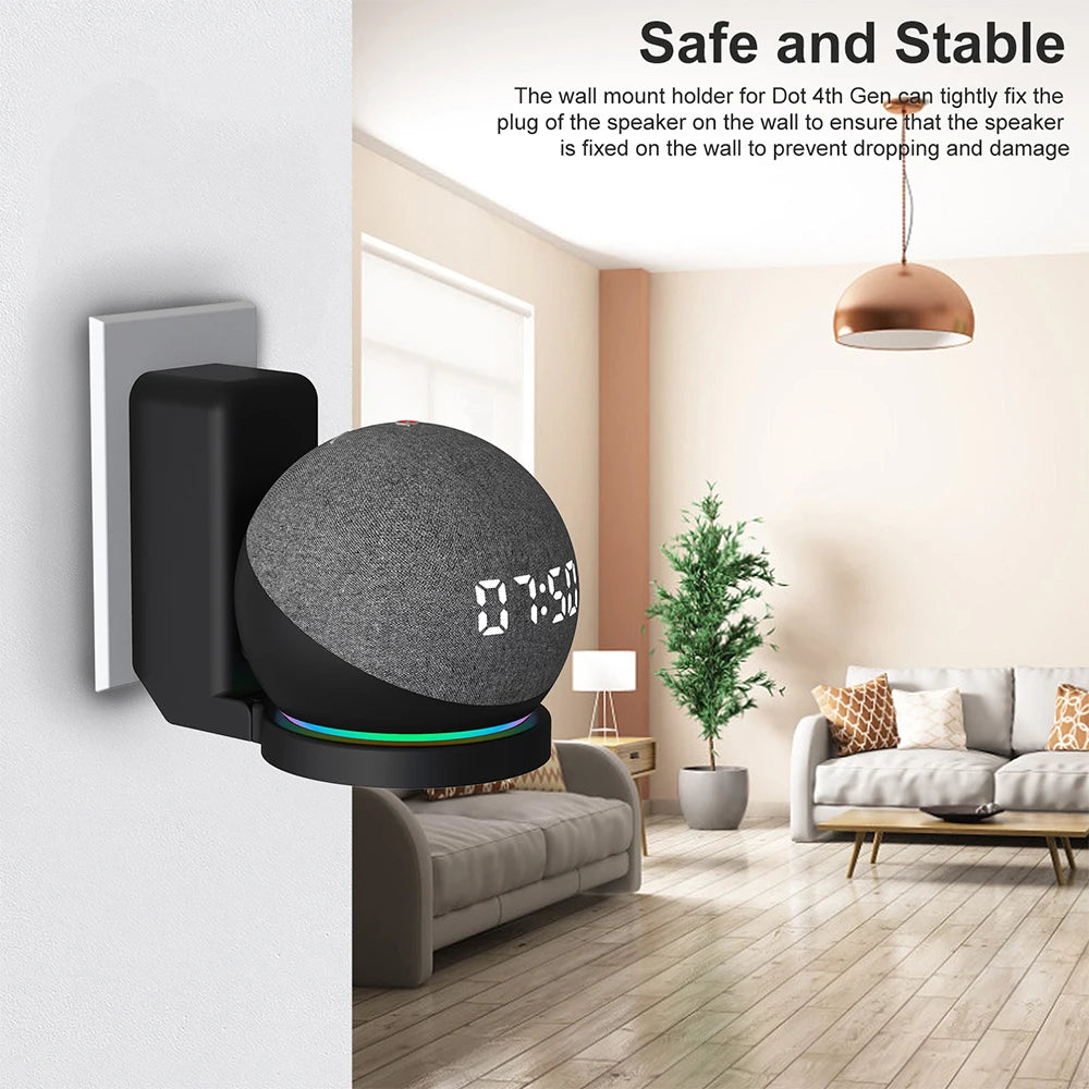 Wall Mount Bracket for Echo Dot 4Th Gen / Echo Dot 5Th Generation with Cable Storage, PC Material Hard Case Matte Speaker Stand