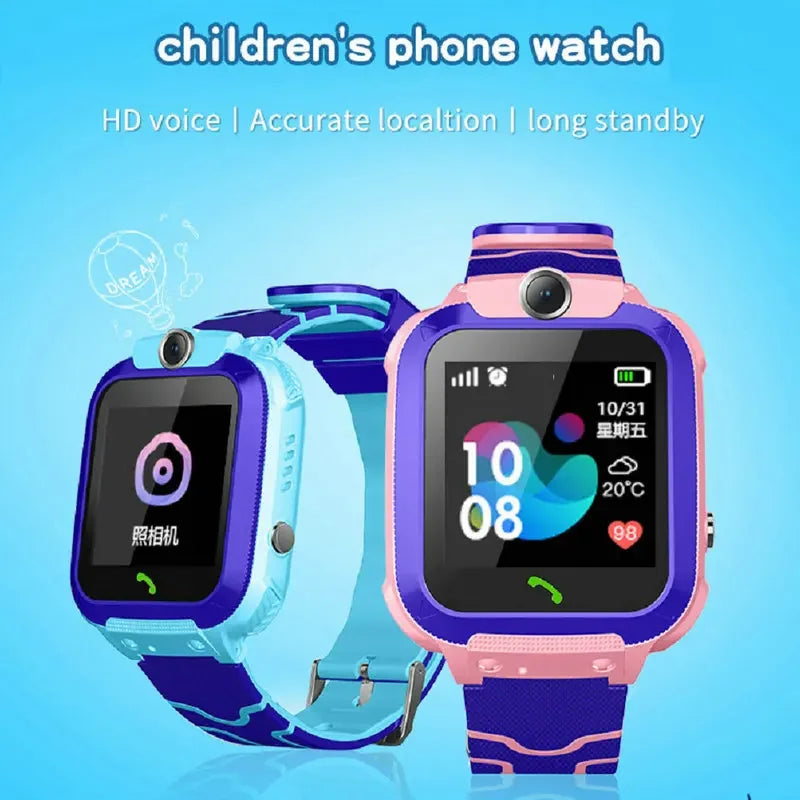Children Smart Watch SOS Phone Watch Q12 Smartwatch Camera with Sim Card Waterproof IP67 Kids Gift for IOS Android