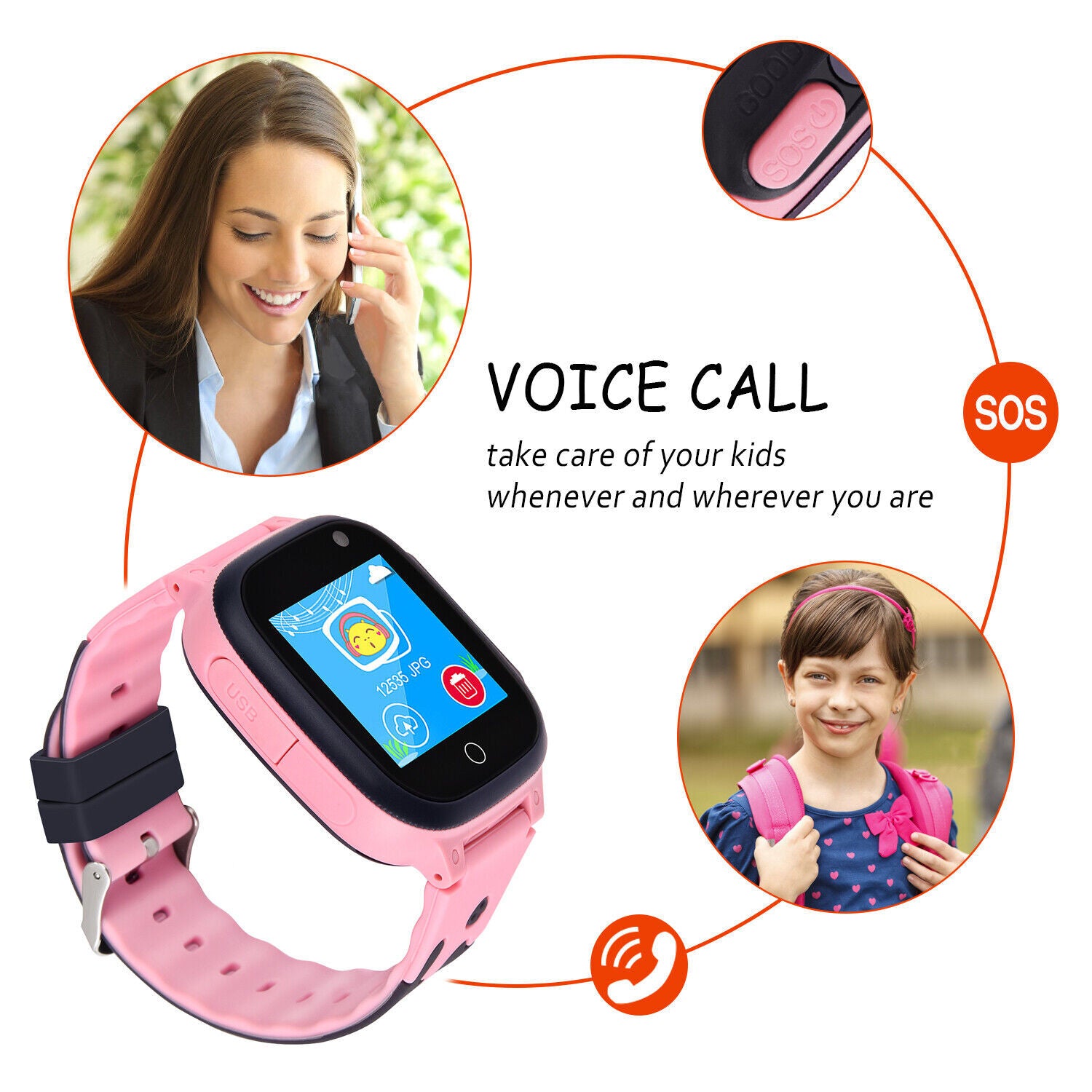 Kids Smart Watch SIM GSM Call Phone Camera Anti-Lost Game Watches Boys or Girls