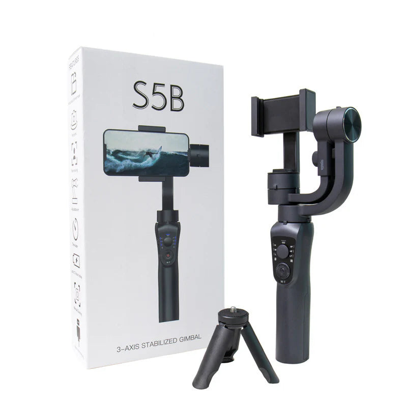 Compact 3-Axis Phone Stabilizer, Handheld Gimbal for Smartphones