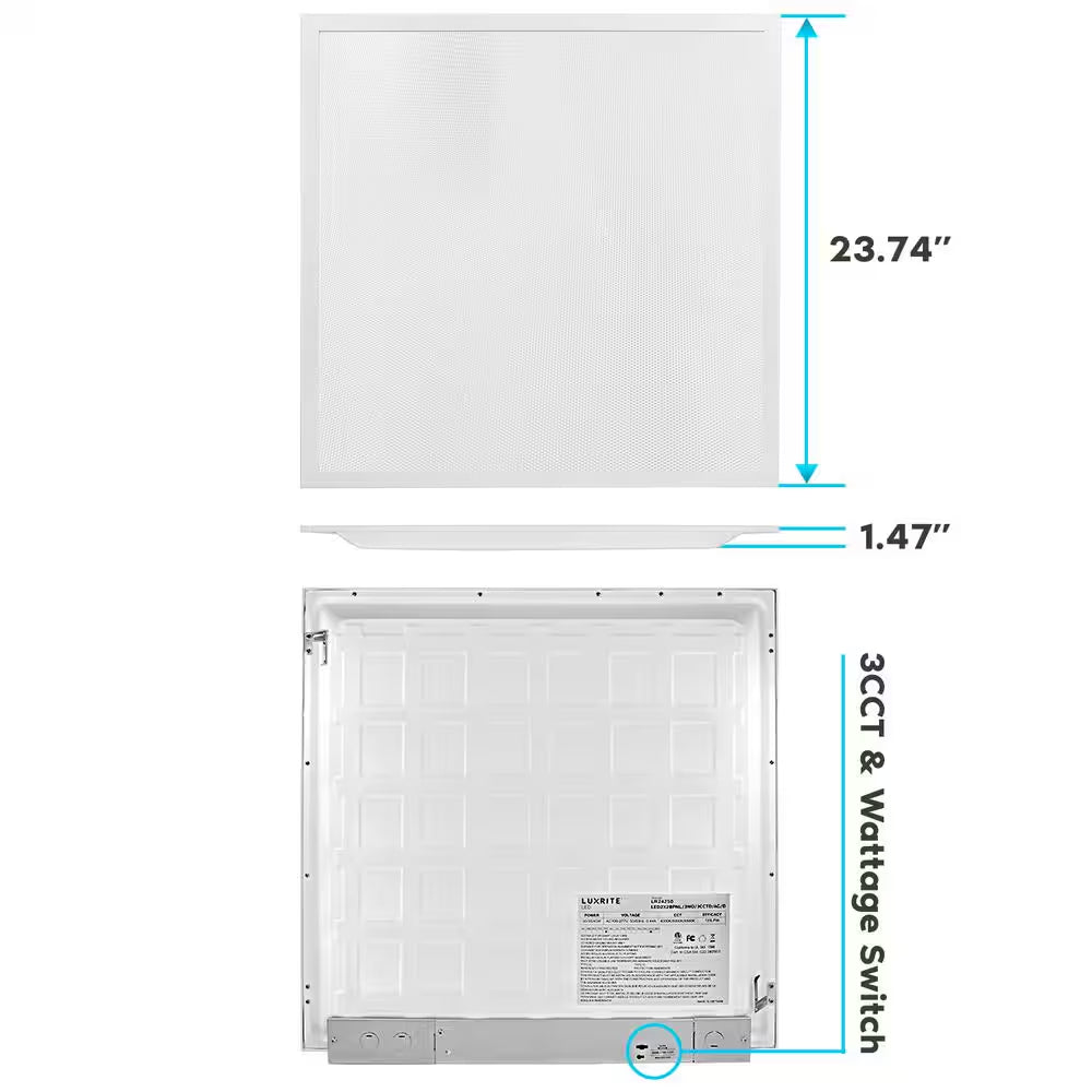 2 Ft. X 2 Ft. Integrated LED Flat Panel Light 30/35/40-Watt 3 Color Selectable, 3750/4375/5000 Lumens ETL DLC (2-Pack)