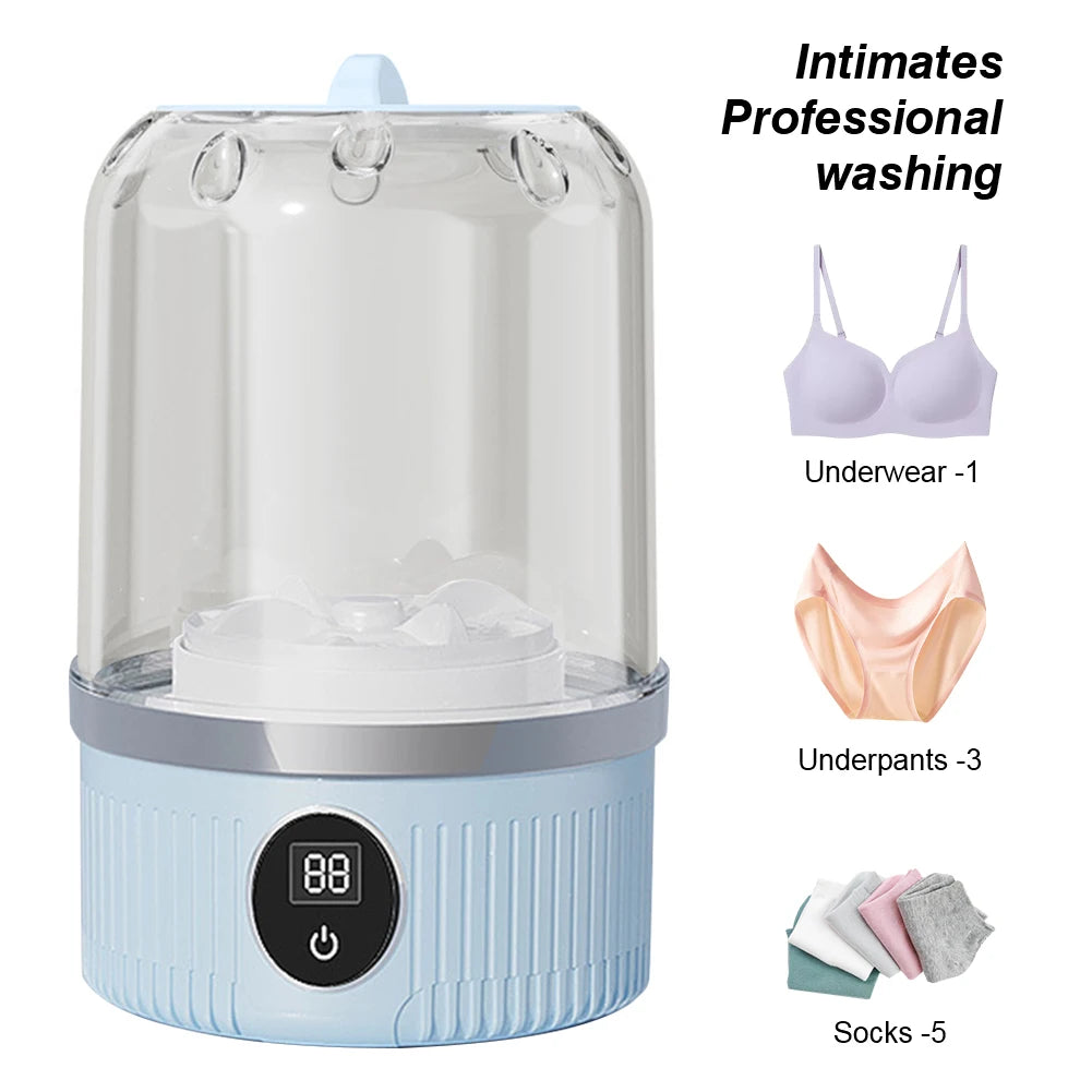 Underwear Washer with Laundry Cup Cordless Small Washing Machine Rechargeable Portable Washing Machine for Bra Underwear Socks