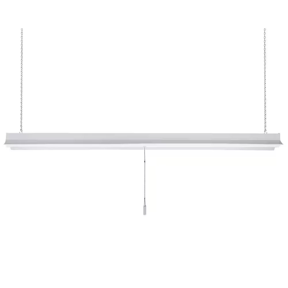 4 Ft. Plug-In Pull Chain Linkable Integrated LED White Shop Light Garage Light 3600 Lumens 36W Bright White 4000K