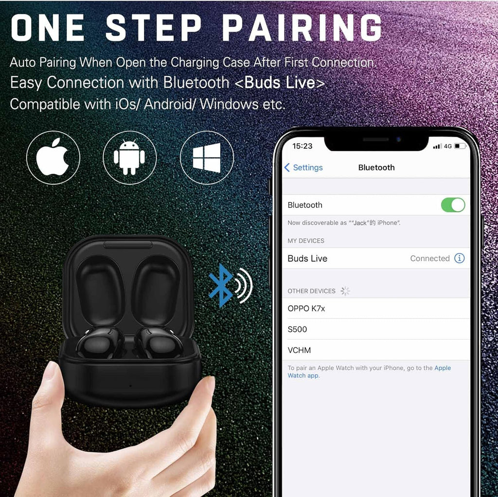 Street Buds Live True Wireless Earbud Headphones for Samsung Galaxy A12 - Wireless Earbuds W/Active Noise Cancelling - (US Version with Warranty) - Black