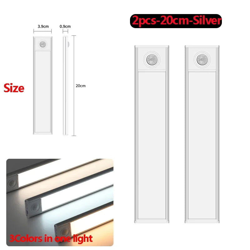 LED under Cabinet Lights Motion Sensor Led Lamp Wireless Rechargeable Night Light for Bedroom Kitchen Cabinet Indoor Lighting