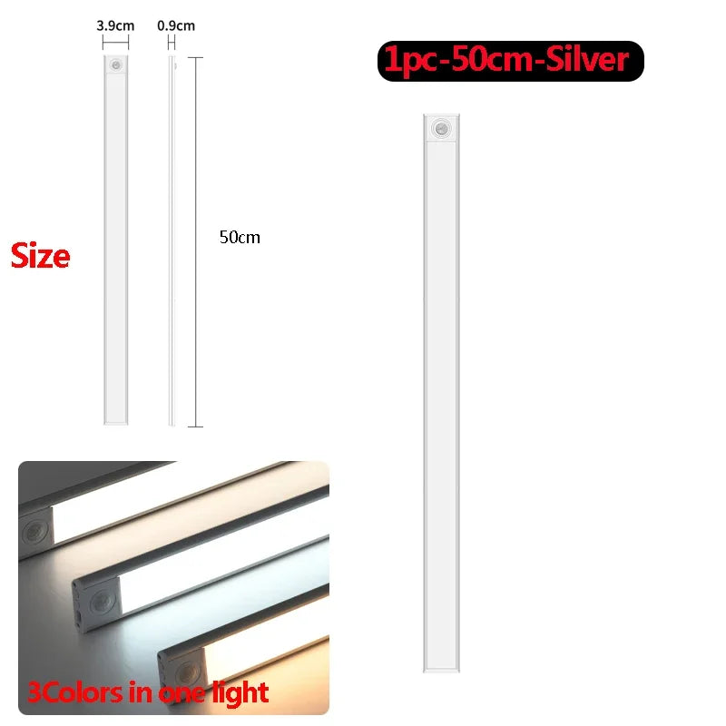 LED under Cabinet Lights Motion Sensor Led Lamp Wireless Rechargeable Night Light for Bedroom Kitchen Cabinet Indoor Lighting