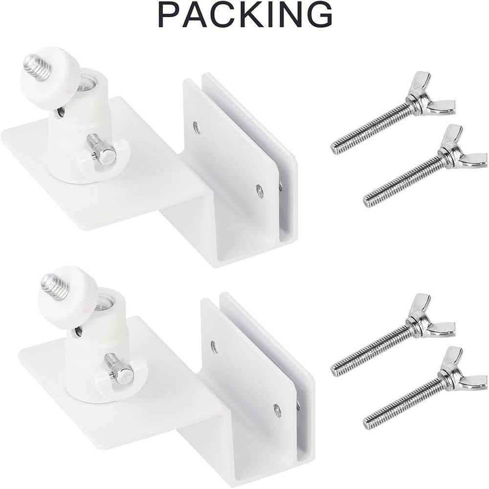 2-Pack Adjustable Gutter Mount for Security Cameras, 360° Rotation, No Drilling Required