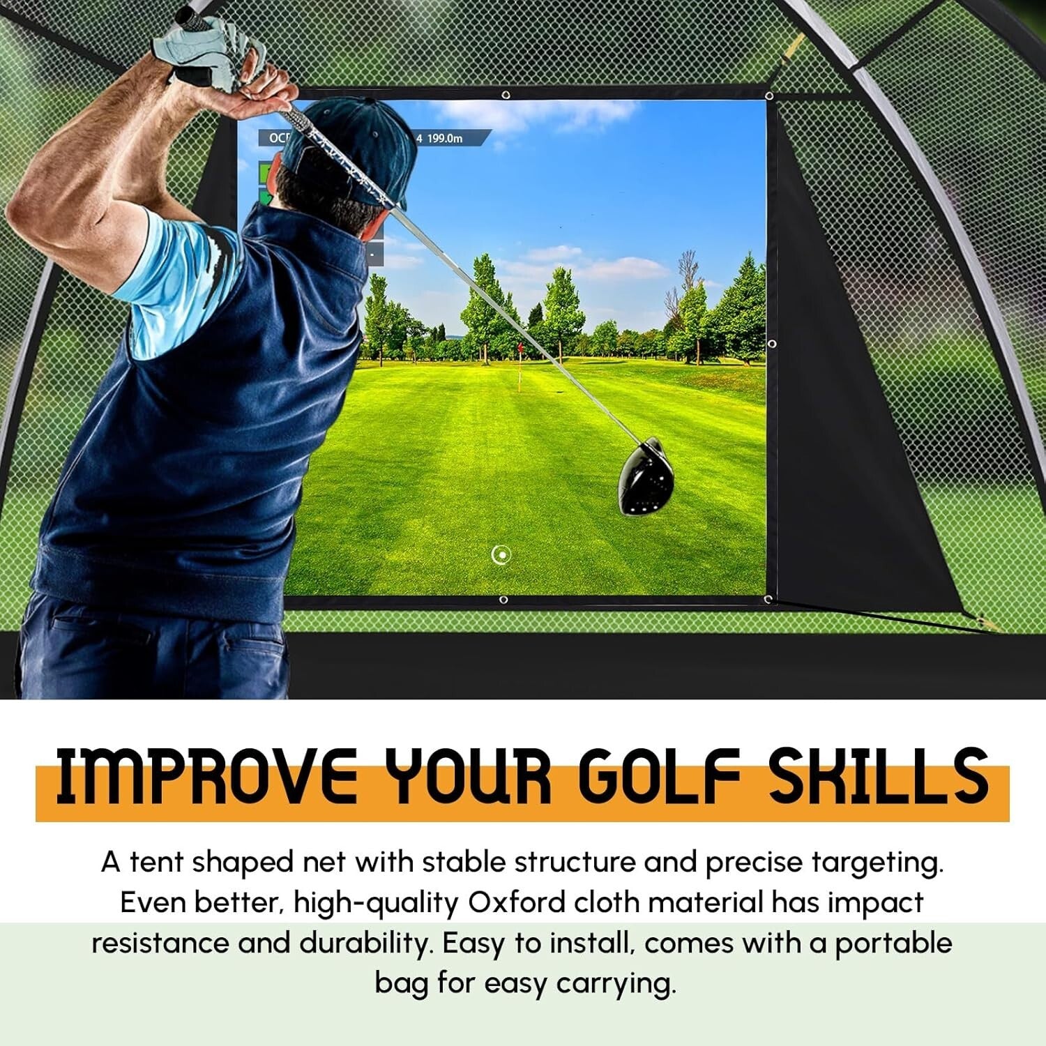 Golf Simulator Impact Screen Display Projector for Indoor and Outdoor Golf Tr...