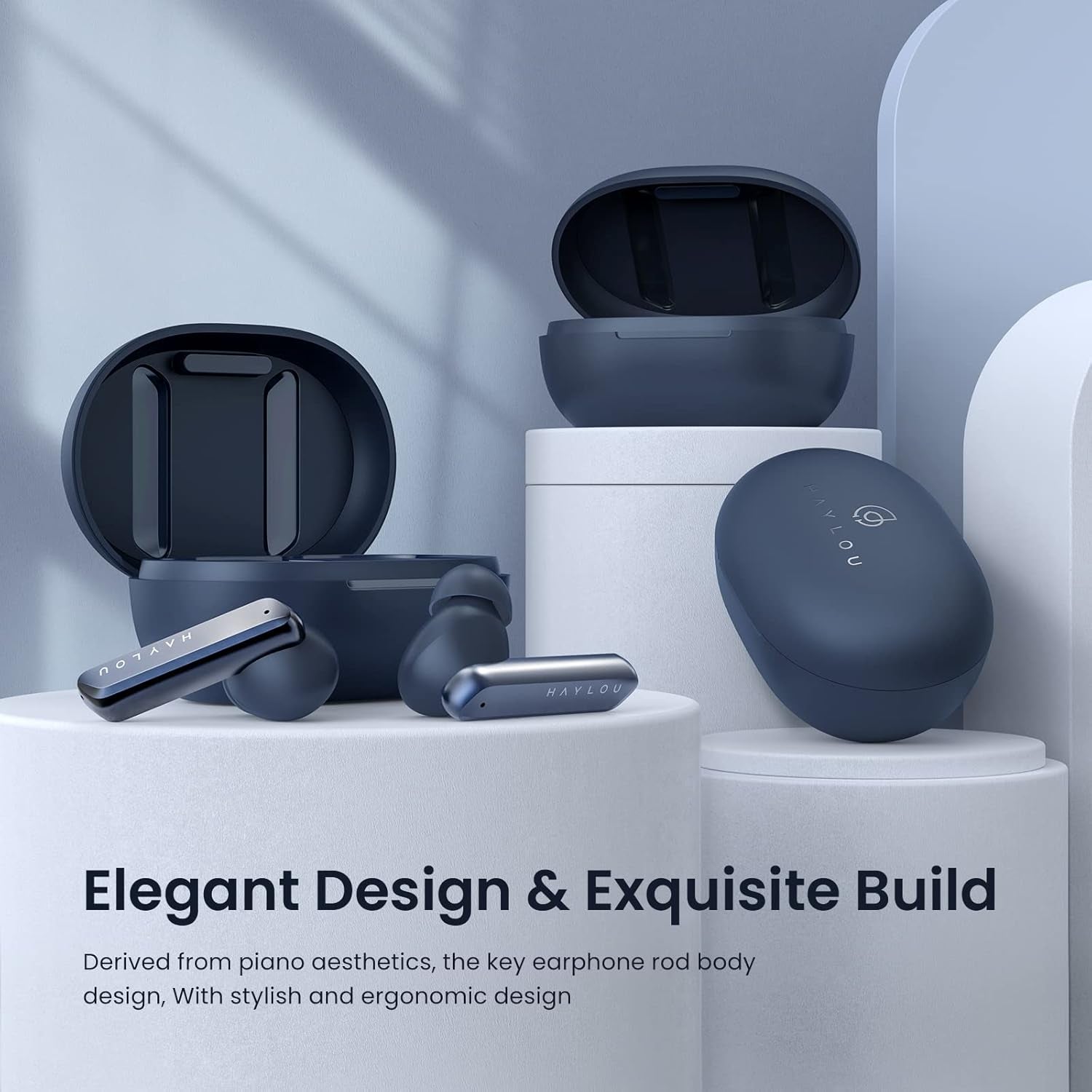W1 Bluetooth Earbuds 5.2 In-Ear Headphones-Aac HD Stereo Sound with 4 Mic, Aptx, ENC, Knowles Moving Iron Noise Cancelling, 26H Playtime, Waterproof Wireless Earphones, Blue