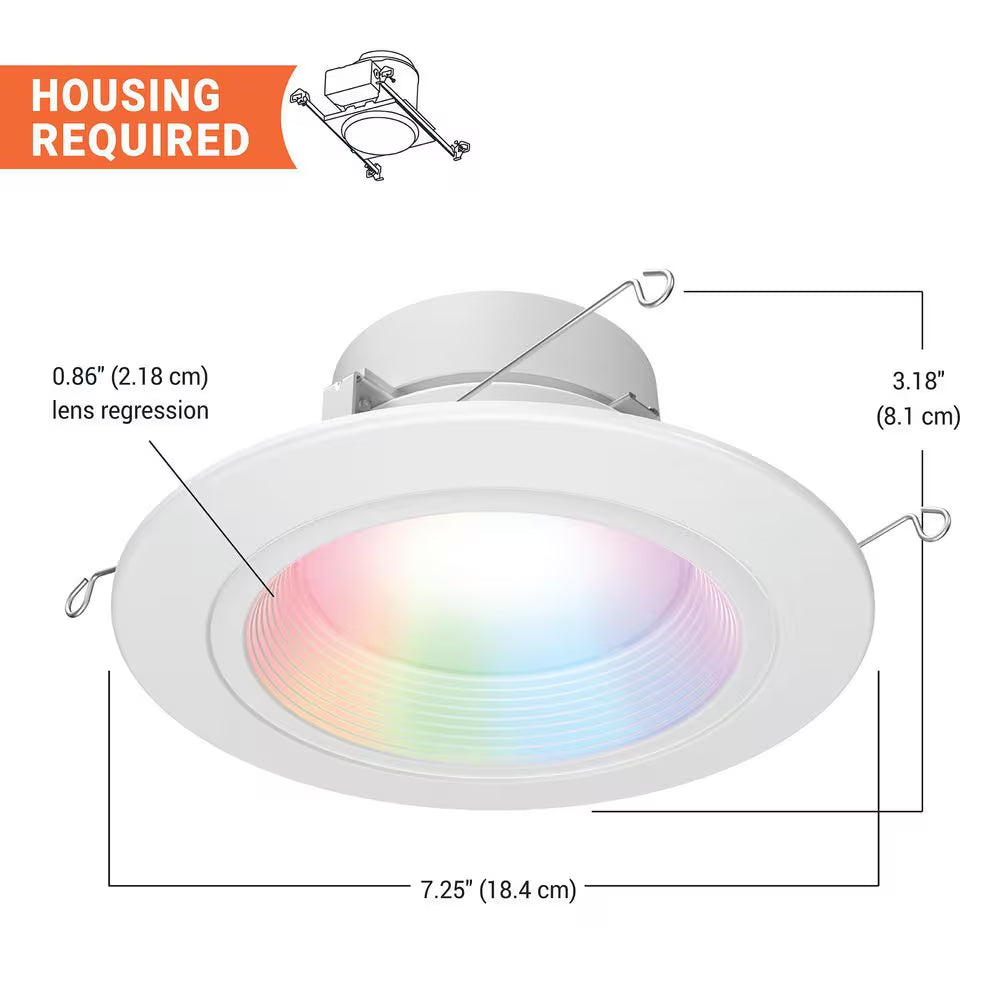 Color and Tunable White 65W Equivalent 5/6 Inch Integrated LED Dimmable Smart Wi-Fi Wiz Connected Remodel Downlight Kit