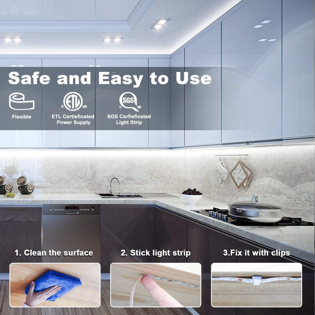 LED Strip Lights Warm White,32.8Ft Dimmable LED Light Strip with RF Remote,600 Bright 6500K 2835 Leds,Plug-In Adhesive Rope Lights with Timing Mode for Living Room Bedroom Kitchen