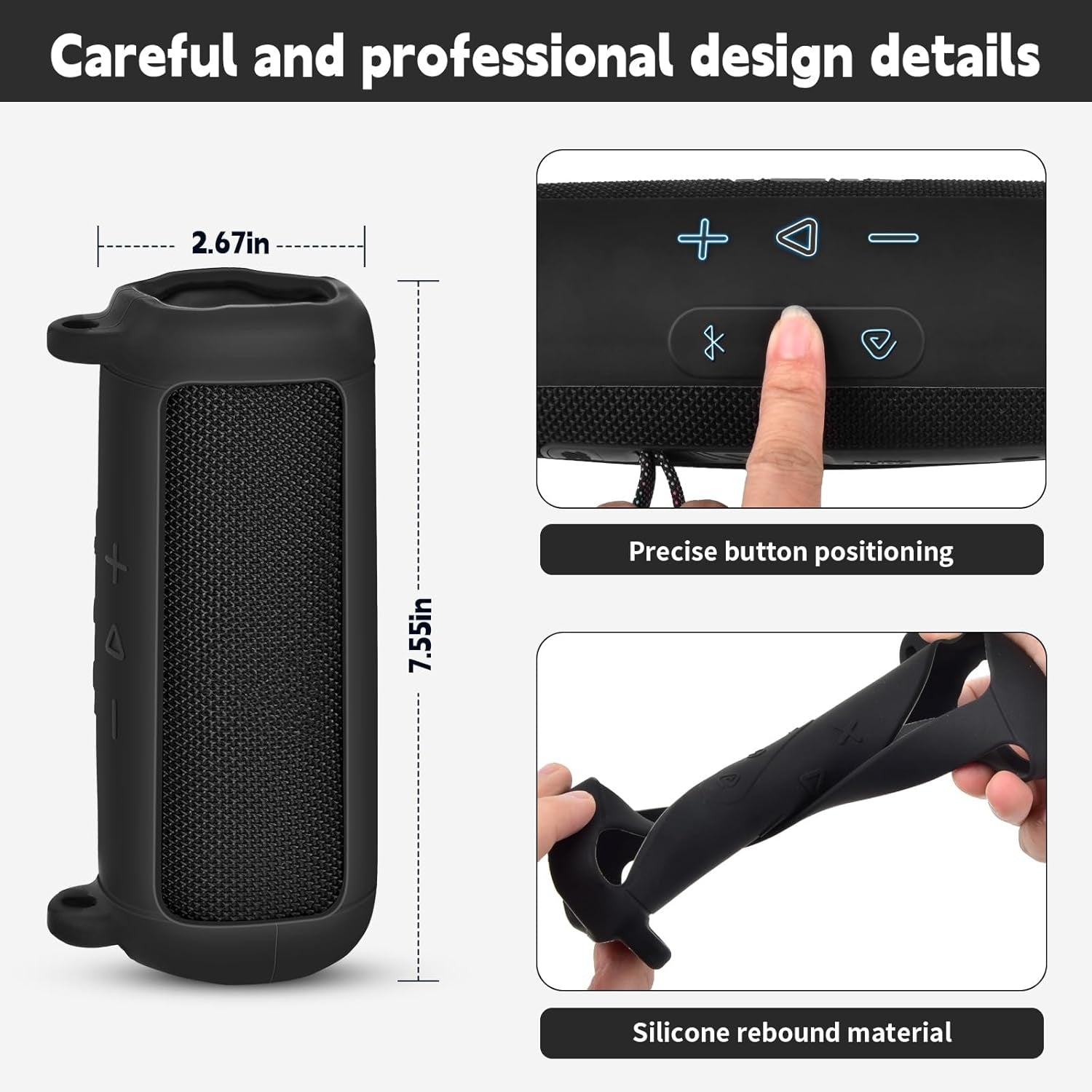 Silicone Case Compatible with JBL FLIP 7 Bluetooth Speaker, Portable Cover for J