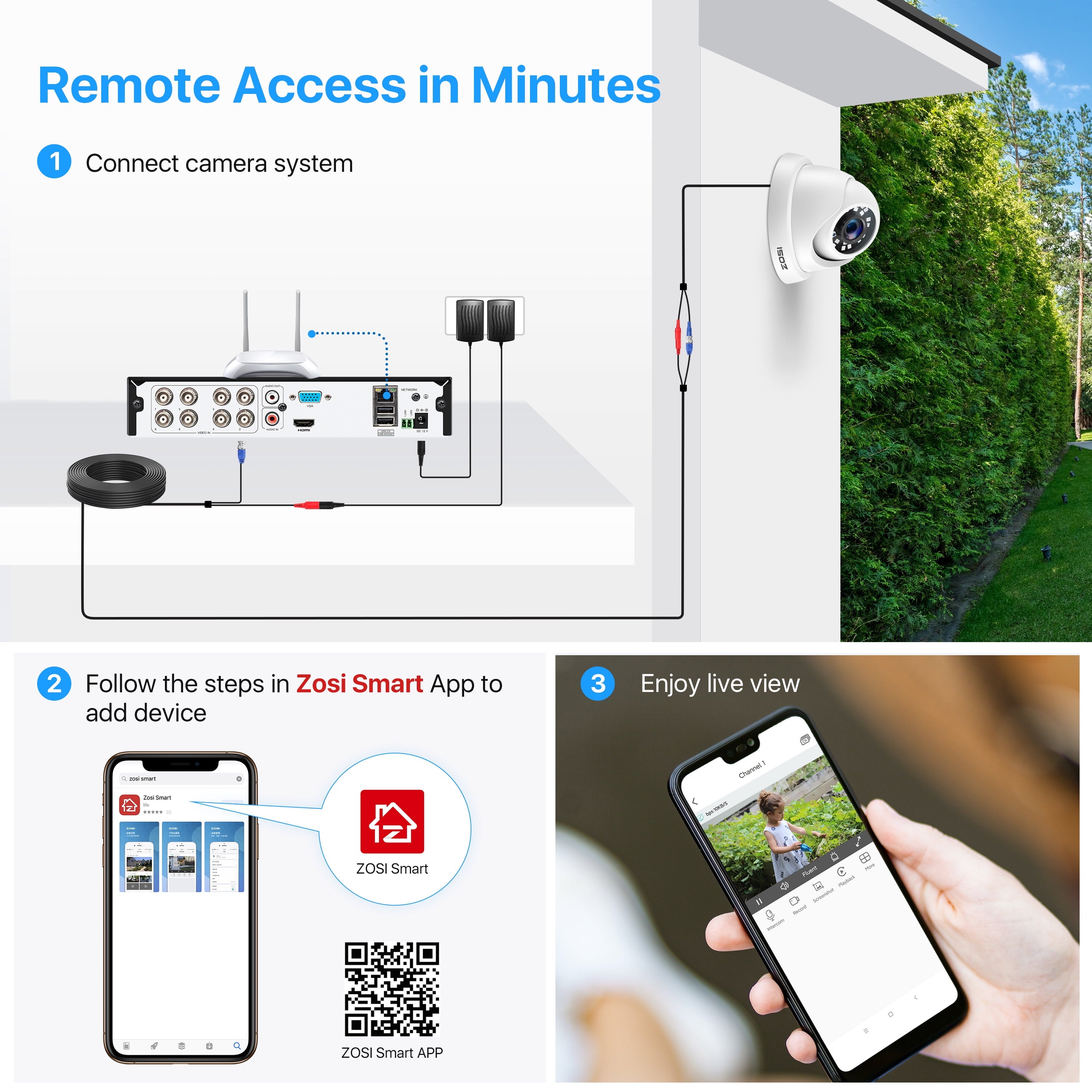 3K Lite Security Camera System,  1080P H.265+ 8CH DVR Recorder with 4X HD 1080P Indoor Outdoor Weatherproof CCTV Security Cameras ,AI Human/Vehicle Detection, Motion Alert,Remote Access(No HDD)