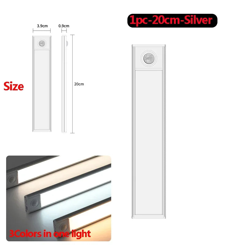 LED under Cabinet Lights Motion Sensor Led Lamp Wireless Rechargeable Night Light for Bedroom Kitchen Cabinet Indoor Lighting