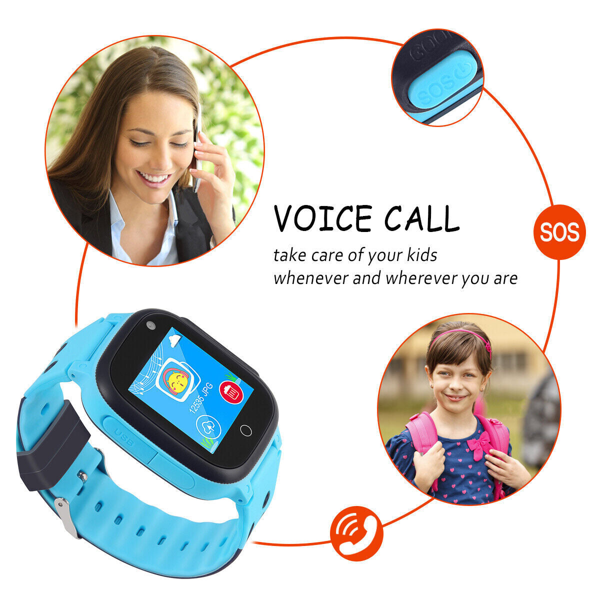 Kids Smart Watch SIM GSM Call Phone Camera Anti-Lost Game Watches Boys or Girls