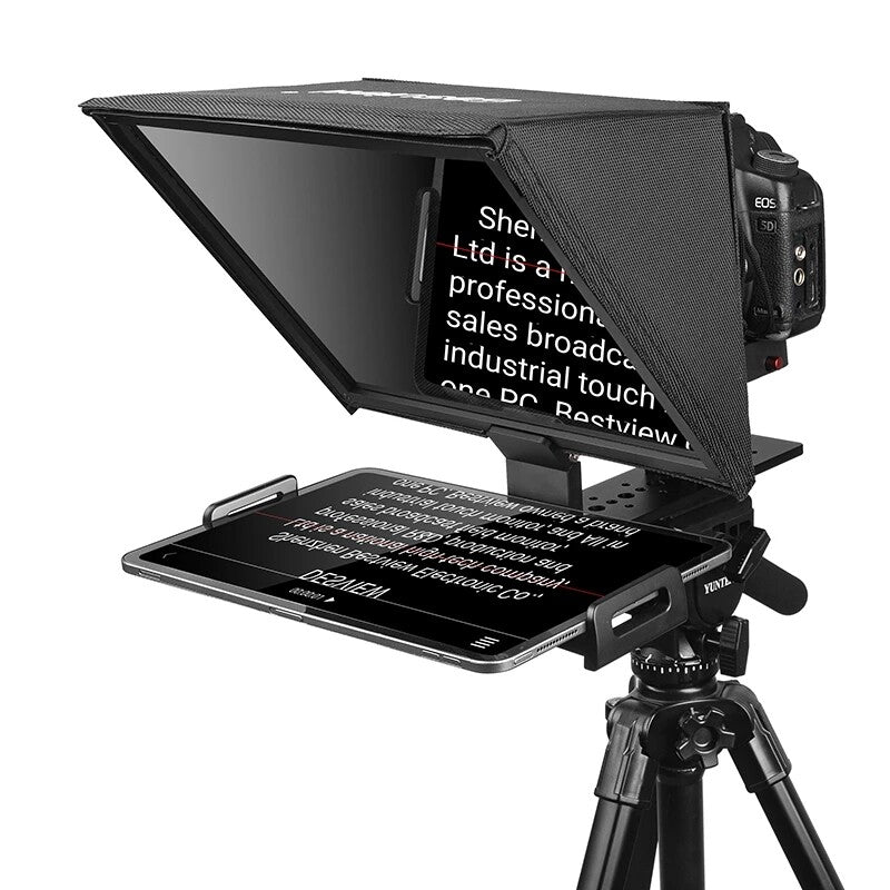 Desview T12 Portable Teleprompter for 11" Ipad Tablet Smartphones DSLR Cameras