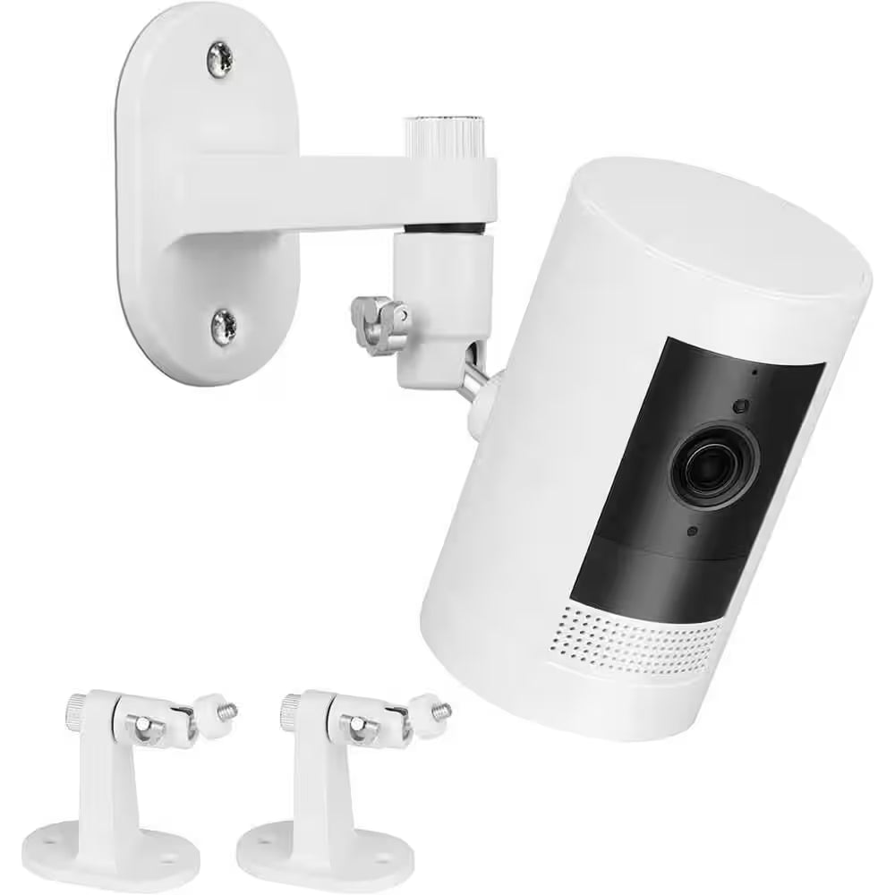 2-Pack Adjustable Wall Mount Bracket for Security Cameras, White