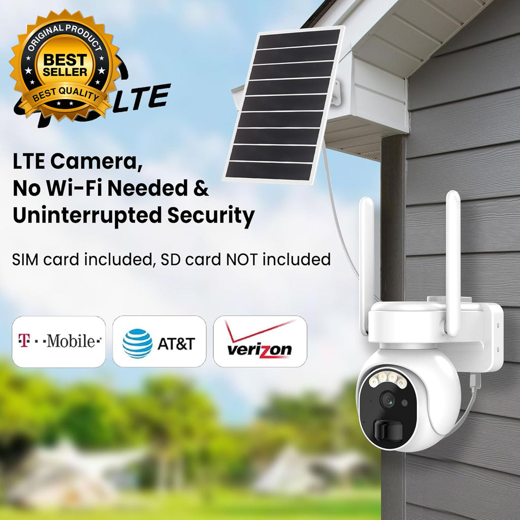 4G LTE Security Cameras Wireless Outdoor, 2K Solar Cellular Security Camera, No