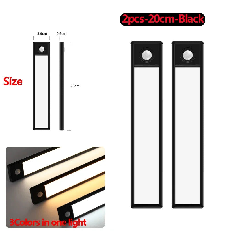 LED under Cabinet Lights Motion Sensor Led Lamp Wireless Rechargeable Night Light for Bedroom Kitchen Cabinet Indoor Lighting