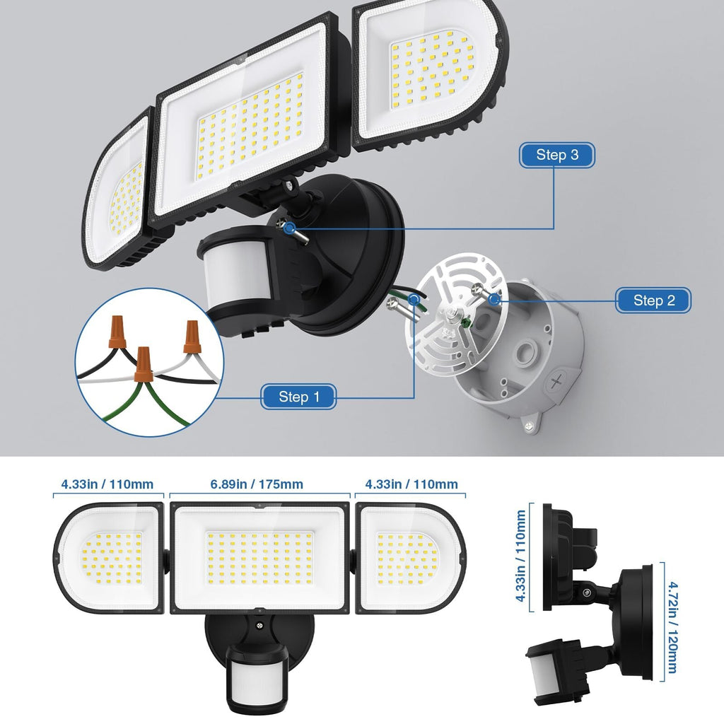 150W Motion Sensor Lights Outdoor for Outside, 15000LM LED Flood Lights Outdo...