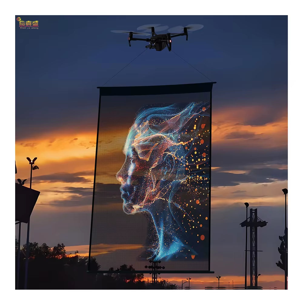 Customized Outdoor Activity Portable Advertising Drone LED Flying Display Screen LED Magic Carpet Screen LED Textile Screen