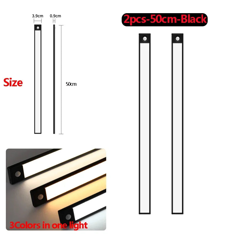 LED under Cabinet Lights Motion Sensor Led Lamp Wireless Rechargeable Night Light for Bedroom Kitchen Cabinet Indoor Lighting