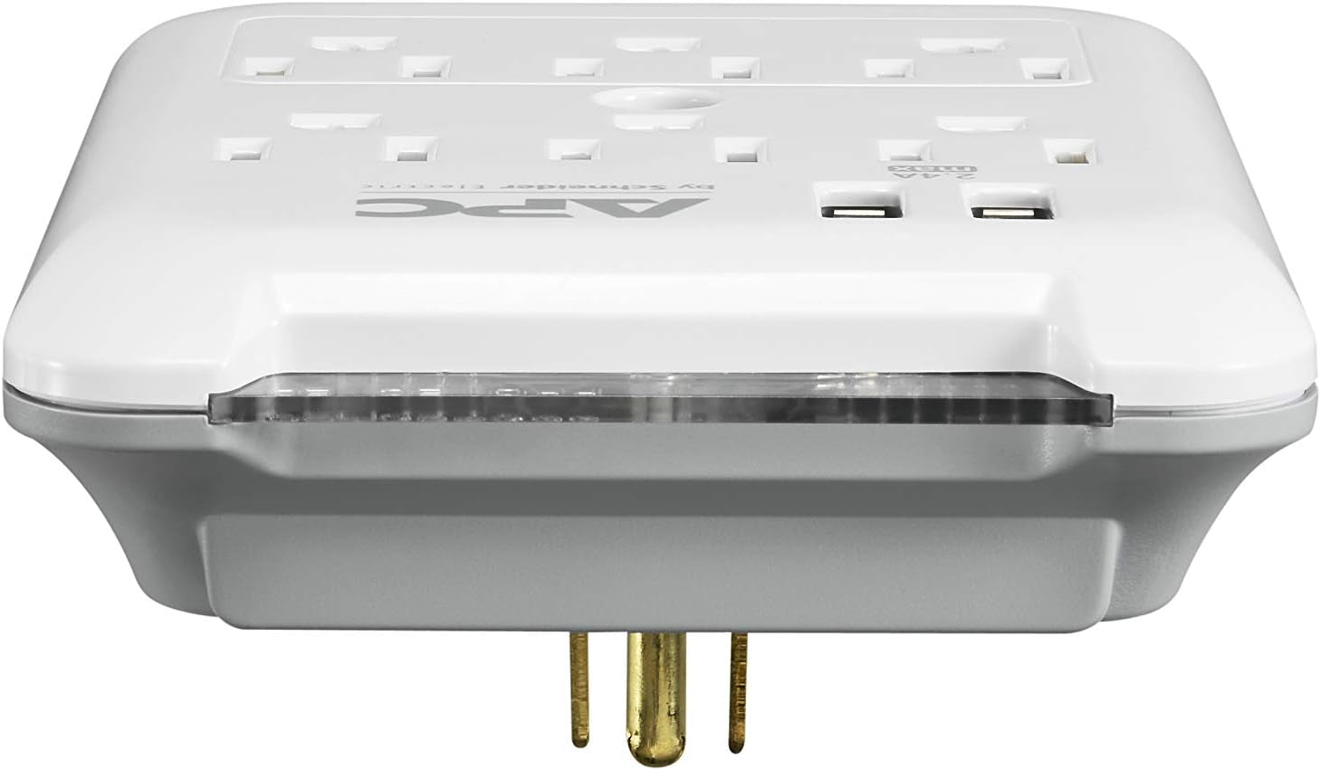 Wall Outlet Plug Extender, Surge Protector with USB Ports, PE6WU2, (6) AC Multi Plug Outlet, 540 Joule Surge Protection