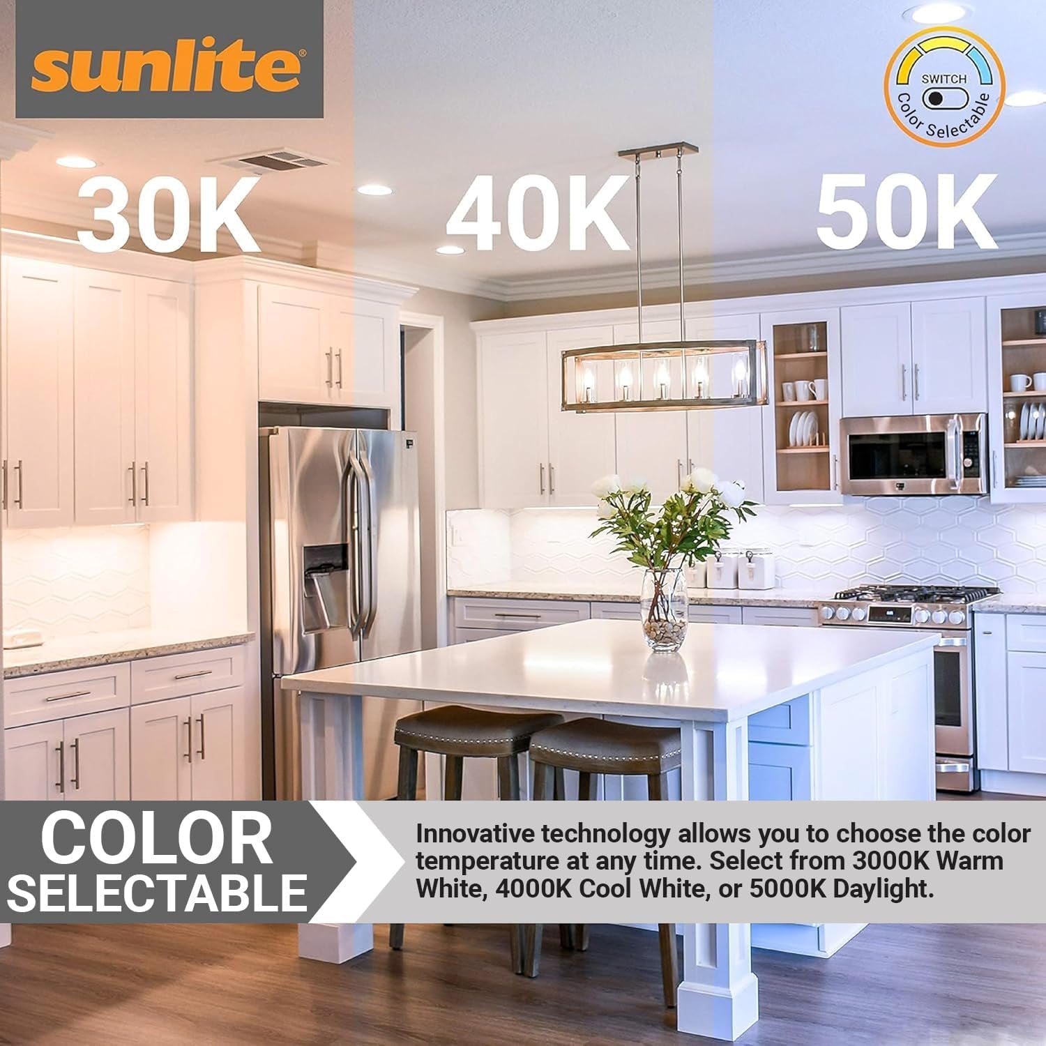 LED under Cabinet Lighting Plug in 34 Inch Linkable under Counter Lights for Kitchen 12 Watts, 120 Volts, 1200 Lumens, Adjustable 3 CCT 3000K-5000K, 50,000 Hour Lifespan, ETL Listed LED Light