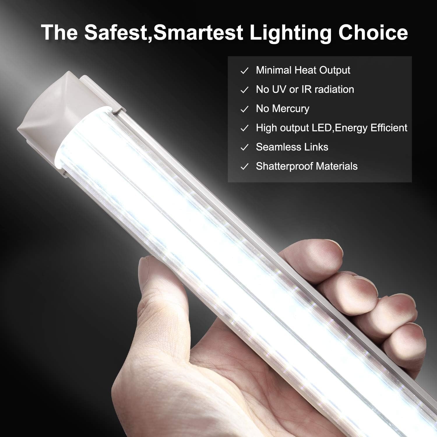 Led Cooler Light 6Ft,V Shape Integrated LED Fixtures 56W,5600LM, AC85-277V, SMD2835 Clear Cover, Cool White 6000K. Led Shop Light 25 Pack
