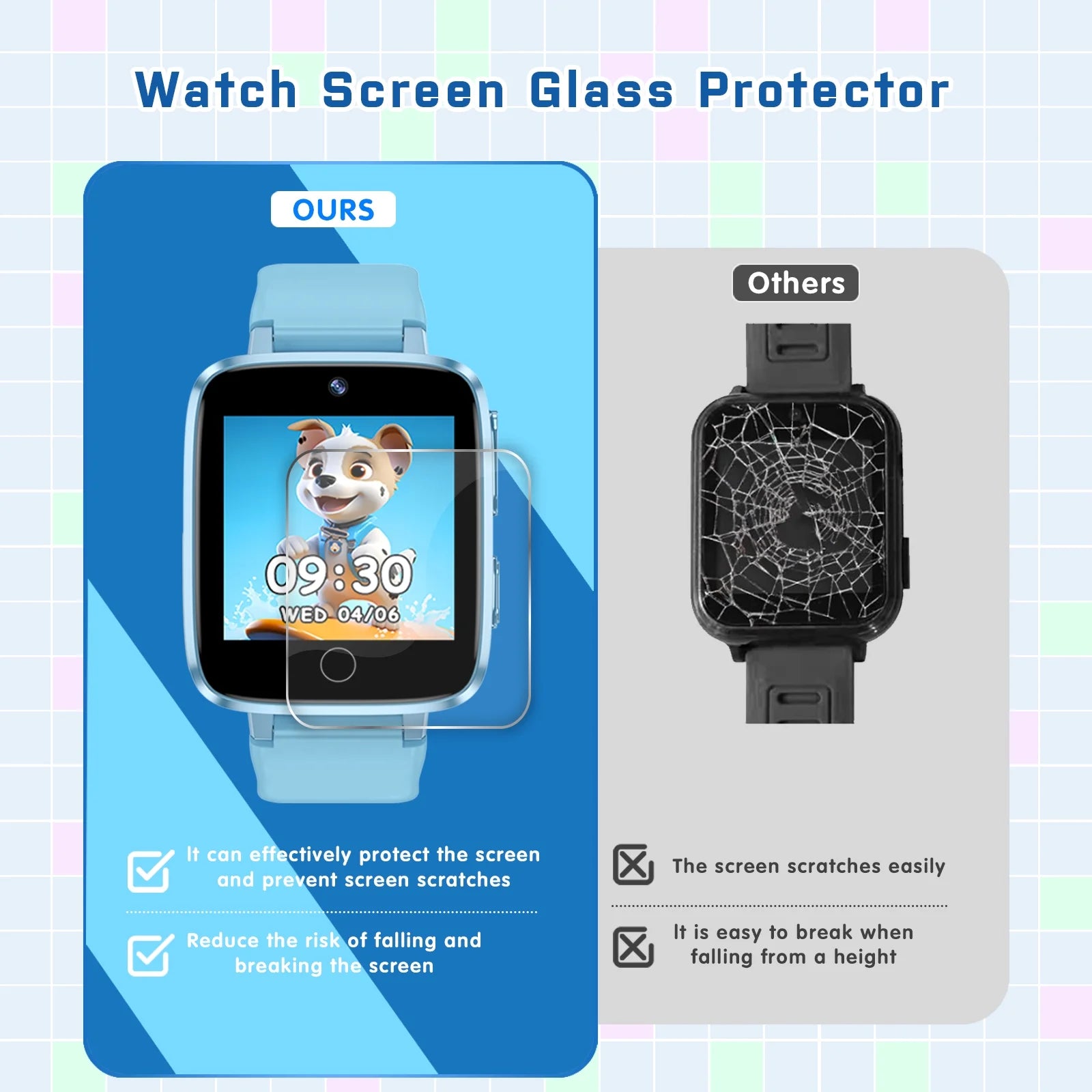 Kids Smart Watch for Boys Girls 1.54 Smart Watch for Kids with 2 Cameras 24 Games Video Habit Tracker MP3 Flashlights Calculator Alarm Clock Children Touch Screen Boys Girls Birthday Gift Blue