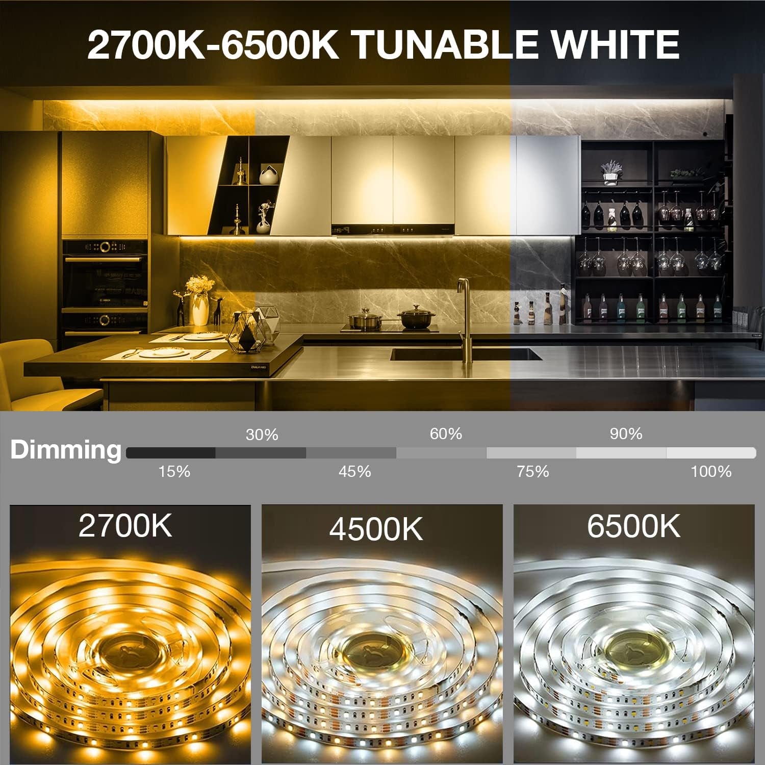 DAYBETTER 8 PCS under Cabinet Lighting Kit, Bright under Cabinet Lights, Flexibl
