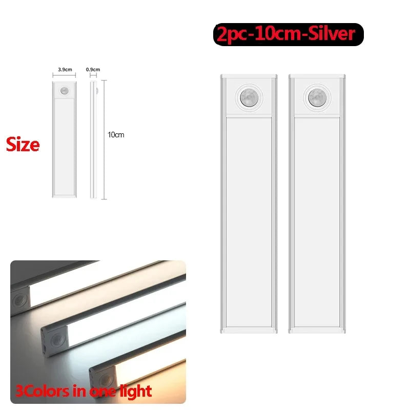 LED under Cabinet Lights Motion Sensor Led Lamp Wireless Rechargeable Night Light for Bedroom Kitchen Cabinet Indoor Lighting