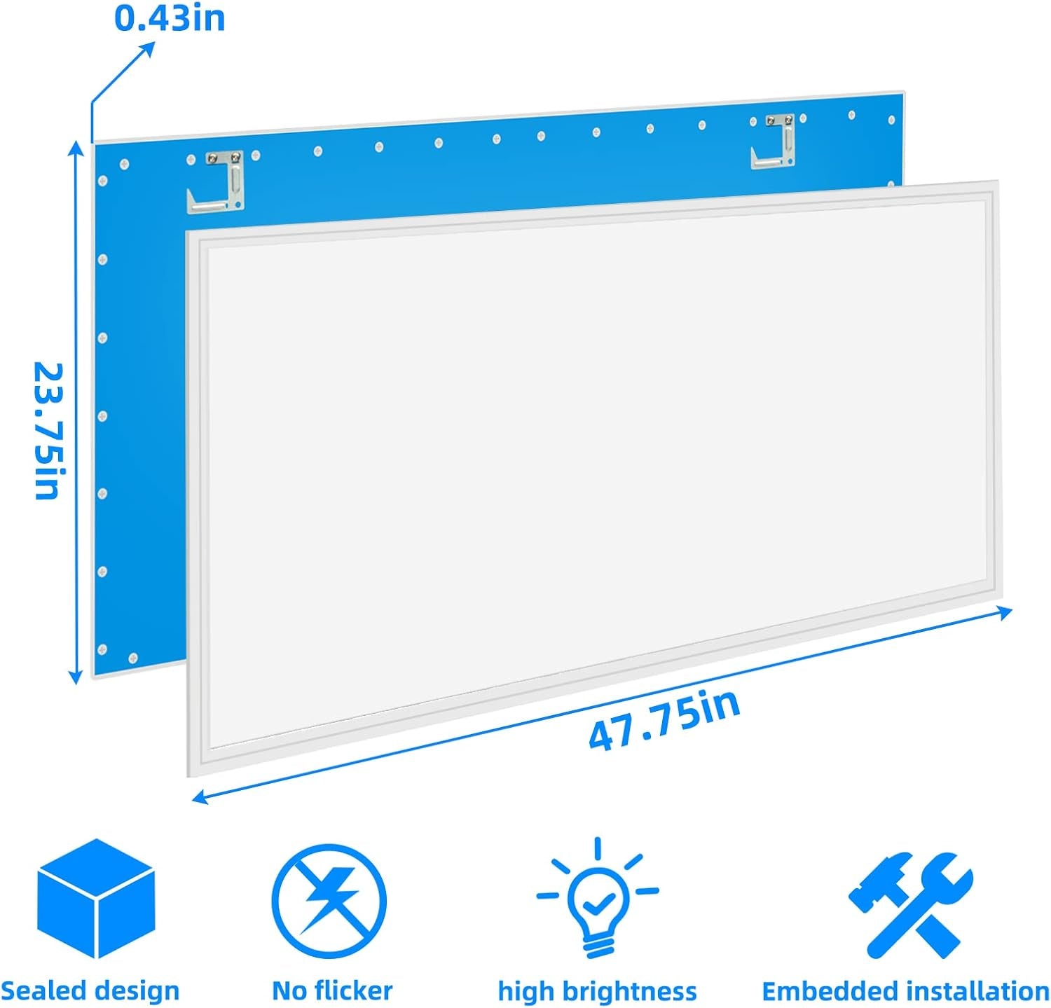 2X4 LED Panel Lights,16Pcs,7800 Lumens,5000K Daylight White,0-10V Dimmable,110-277V 2X4 LED Flat Panel Light, Recessed Edge-Lit Drop Ceiling Light for Office,Etl Listed.