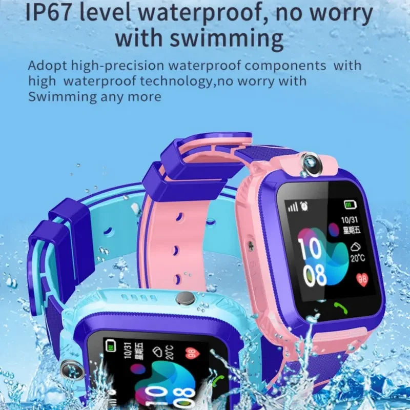 Children Smart Watch SOS Phone Watch Q12 Smartwatch Camera with Sim Card Waterproof IP67 Kids Gift for IOS Android